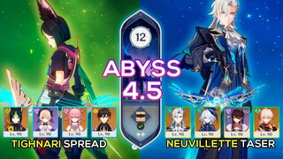 C0 Neuvillette Taser & C0 Tighnari Spread | Spiral Abyss 4.5 | Genshin Impact