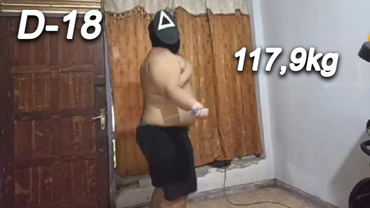 Hari Ke 18 - Jogging, Push Up Dan Skipping Untuk Penderita Obesitas 100Kg Lebih