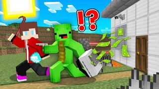 JJ and Mikey became Thieves and Robbed the Security House in Minecraft Challenge - Maizen