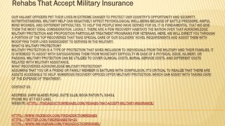 Rehabs That Accept Military Insurance