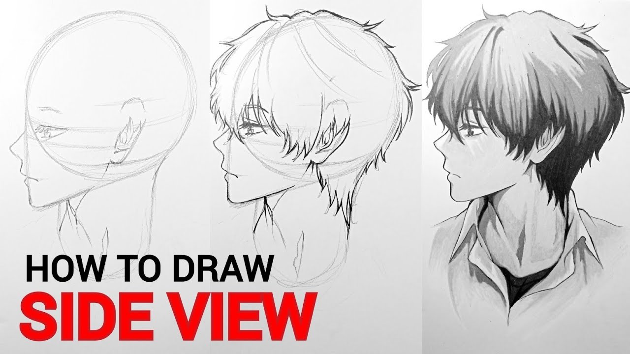 How to Draw a Manga Girl with Short Hair (Side View) || Step-by-Step  Pictures – How 2 Draw Manga