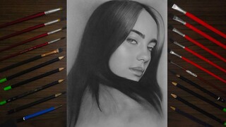 Billie Eilish Charcoal Drawing