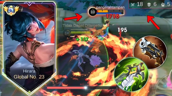 OP GLOBAL HIRARA 18 KILLS HIRARA BEST BUILD ONE SHOT CHEAT DAMAGE (100% Broken Build) - HIRARA MLBB