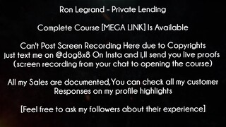 Ron Legrand Course Private Lending download