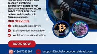 HIRE TECHY FORCE CYBER RETRIEVAL TO RECOVER YOUR LOST OR STOLEN BITCOIN/ETH/USDT/BNB AND CRYPTOCURRE