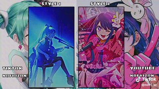 ada dua saingan nih .                          💚hatsune miku VS oshi no ko💜