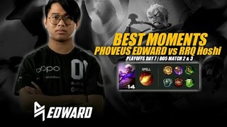 Best Moments Phoveus BLCK EDWARD | Playoffs Day 7 vs RRQ Hoshi - M3 MLBB World Championship 2021