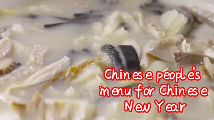 Chinese people's menu for Chinese New Year
