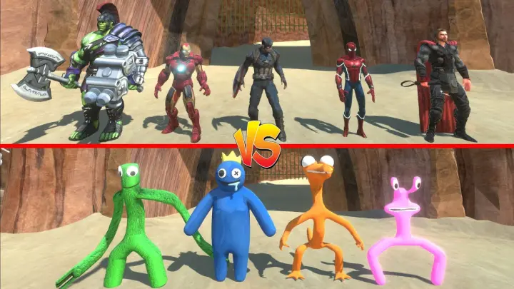 Avengers VS Rainbow Friends - Animal Revolt Battle Simulator