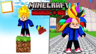 Sobrevivendo em UM BLOCO no Minecraft Hardcore NO ADDON DE DRAGON BALL SUPER MCPE