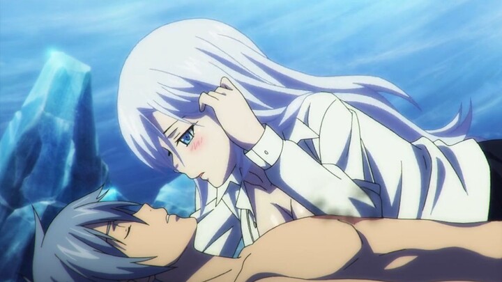 The reaction of kissing the male protagonist and the girls in front of the harem