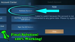 Final Solution: Account Center for Switching Account Problems in Mobile Legends | Failed to Switch