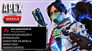 ULTIMA HORA! ACTUALIZACIÓN DE APEX LEGENDS MOBILE! OPTIMIZACION, PASE DE BATALLA Y MODO SOLO!