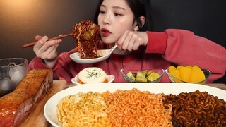 【Phụ đề tiếng Trung Boki】Mì xào Wunfuji, Mì xào phô mai, Mì xào Jjajangmyeon, Thịt xông khói nguyên 
