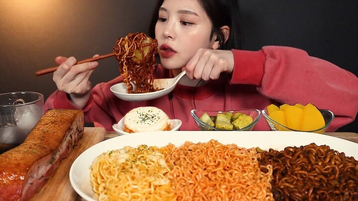 【Boki Chinese Subtitles】Wunfuji Fried Ramen, Cheese Fried Noodles, Fried Jjajangmyeon, Whole Bacon R