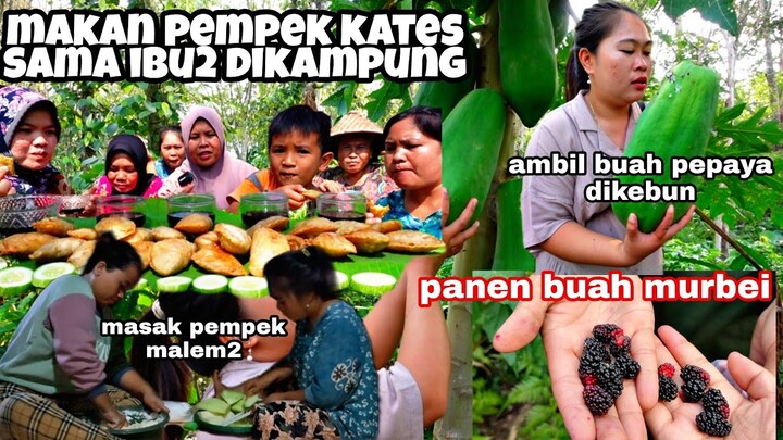 PETIK BUAH KATES, PANEN MURBEI +MASAK PEMPEK MALAM2+ MUKBANG PEMPEK KATES BARENG IBU2 DIKAMPUNG‼️