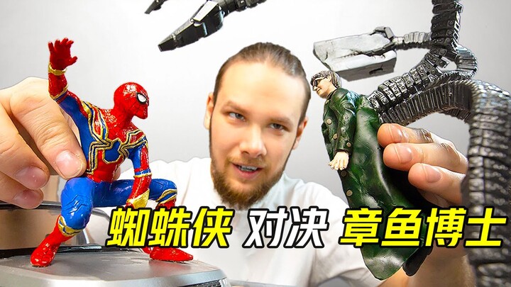 老外硬核手工改造，蜘蛛侠对决章鱼博士立体模型，直呼成品太精美