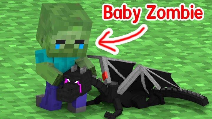 Monster School : Baby Zombie and Baby Dragon - Minecraft Animation