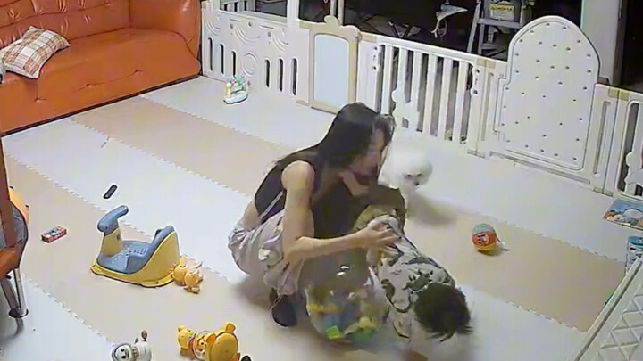 被儿子哥的后空翻吓出一身冷汗