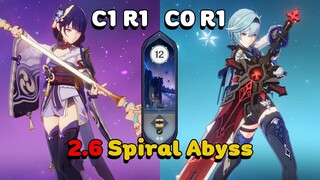 Shogun C1R1, Eula C0R1 | 2.6 Spiral Abyss Floor 12 - [Genshin Impact]