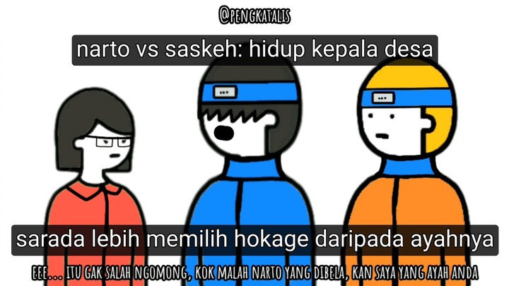 Naruto vs Sasuke, sarada membela hokage - animasi lucu pengkatalis