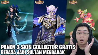 BARU KALI INI MERASAKAN DAPAT 3 SKIN COLLECTOR GRATIS! LANGSUNG JADI SULTAN MENDADAK! MOBILE LEGENDS