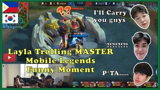 [GAMING] Mobile Legends Layla trolling master with Korean guys FUNNY MOMENT # 14