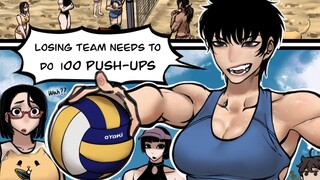 Tomboy leads teammates to play volleyball, but can't even beat a dog