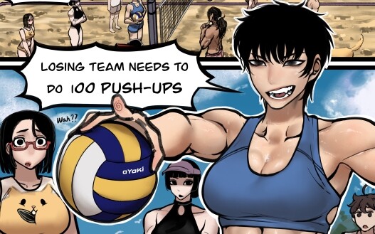 Tomboy leads teammates to play volleyball, but can't even beat a dog