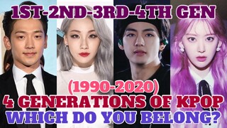 the 4 generations of kpop in 1 video from 1990-2020 (SUJU-BIGBANG-SNSD-2NE1-EXO-BTS-BLACKPINK etc.)