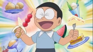 Cả đoàn người đi theo Nobita