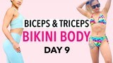 BIKINI BODY IN 30 DAYS DAY 9 | BICEPS AND TRICEPS WORKOUT AT HOME | UPPER BODY DUMBBELL WORKOUT
