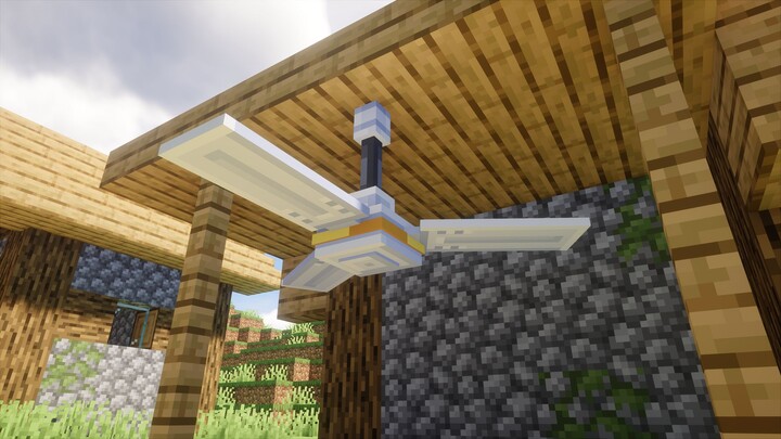 Saya telah menambahkan kipas langit-langit di dalam Minecraft