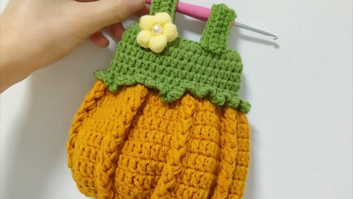 Halloween Pumpkin Dress Crochet Tutorial for Dolls