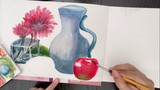 i learn painting and watercolour from video -still life 4