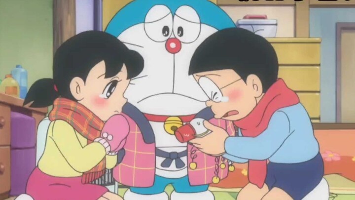 Doraemon, the big robot snowman lost control and occupied Nobita's house. The little snowman sacrifi