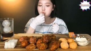 Đùi gà vị ganji, vị ớt, khoai tây muối, viên phô mai 7 #amthuc