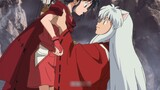 InuYasha hugs and lifts Kagome up high to her daughter and complains: "Like father, like daughter"