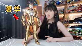 土豪金钢铁侠你见过没？内嵌式变形也太帅了！Hot Toys 1/4 金色限定MK3