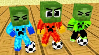 Monster school : 3 New Superhero Fire Zombie and ICE Herobrine vs Green - Funny Minecraft Animation