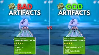 GOOD vs INSANE ARTIFACTS !! How Much Difference??[ GENSHIN IMPACT ]