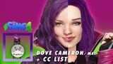 SIMS 4 | CAS | Dove Cameron as Mal from Descendants!! 😈 Satisfying CC build + CC LIST