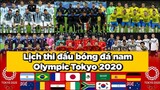 Lịch thi đấu môn bóng đá nam Olympic Tokyo 2021