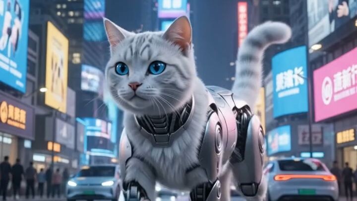 Robotic_cat_exploring_futuristic…_#ChinaTech #ChinaInnovation #AI #ArtificialIntelligence #AICat #Ro