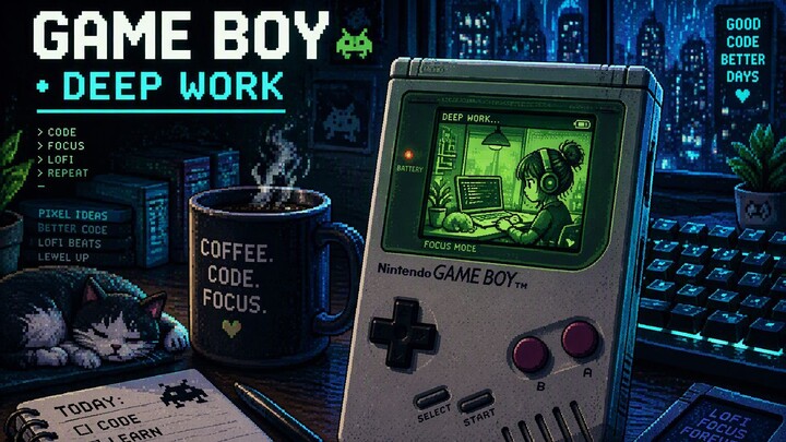 8-Bit Game Boy Matrix Focus Music | Green & Cyan LoFi Beats for Programmers & Intensive Study