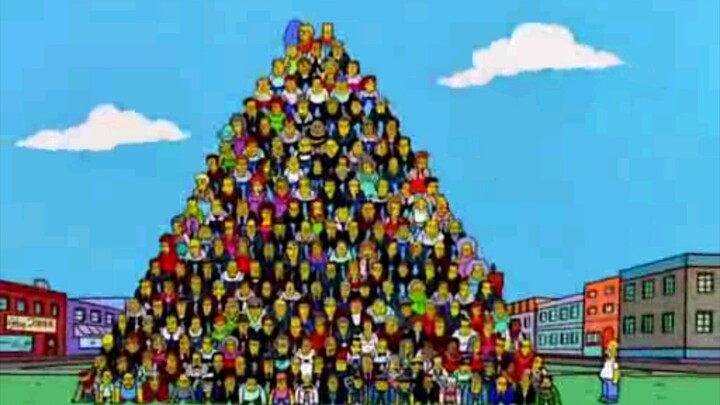 homer要建造世界最高人体金字塔