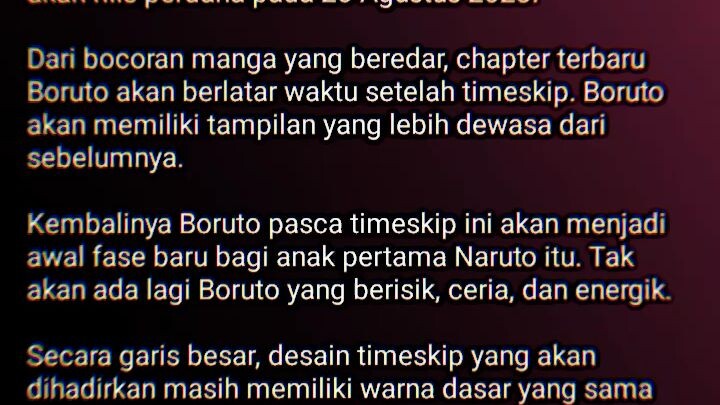 manga boruto chapter 81 rilis tgl 20 Agustus 2023😎