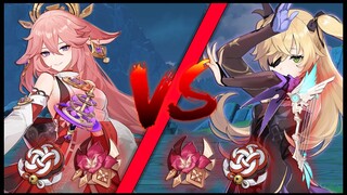 C0 Yae Miko VS C6 Fischl - Genshin Impact