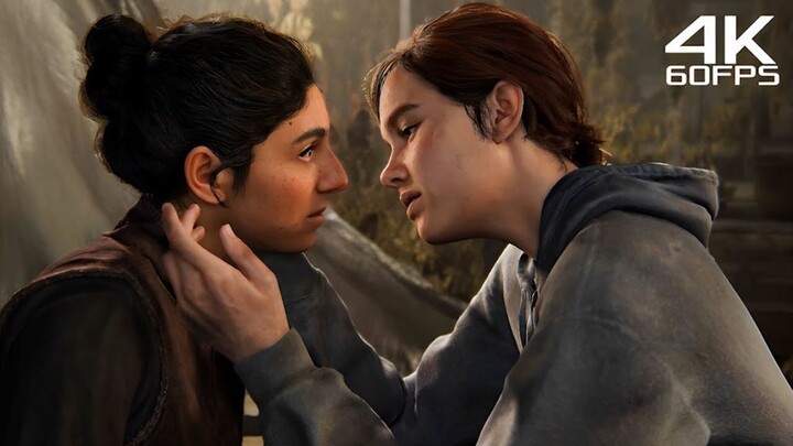 Ellie Dina Smoking and Kissing Scene The Last of Us Part II Remastered
