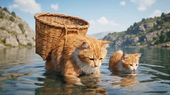 Mama Cat Trims Fur on the Farm 😺🐾 | Cute & Satisfying Animal Video